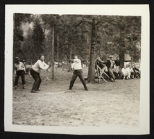 Photograph of the Rotary Club playing baseball, circa 1950s