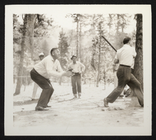 Photograph of the Rotary Club playing baseball, circa 1950s