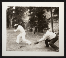 Photograph of the Rotary Club playing baseball, circa 1950s