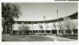 Photograph of exterior of the Aqueduct, Sands Hotel and Casino, Las Vegas, 1963