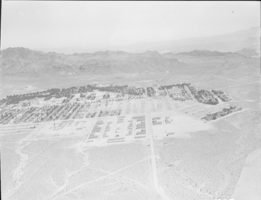 Film transparency showing aerial view of Boulder City, Nevada, circa 1931-1940s