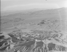 Film transparency showing an aerial view of Boulder City, Nevada, circa 1933-1940s