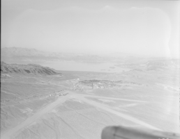 Film transparency showing an aerial view of Boulder City, Nevada, circa 1930s-1940s