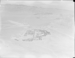 Film transparency showing an aerial view of Boulder City, Nevada, circa 1930s-1940s