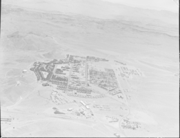 Film transparency showing an aerial view of Boulder City, Nevada, circa 1933-1940s