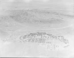Film transparency showing an aerial view of Boulder City, Nevada, circa  1930s-1940s
