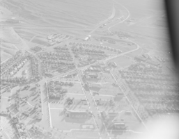 Film transparency showing an aerial view of Boulder City, Nevada, circa 1933-1940s