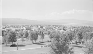 Film transparency showing streets of Boulder City, Nevada, circa 1933-1940s