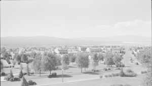 Film transparency showing streets of Boulder City, Nevada, circa 1933-1940s