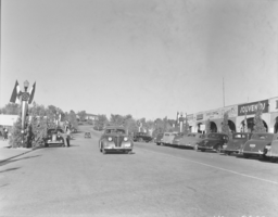 Film transparency showing a street of Boulder City, Nevada, circa 1930s-1940s