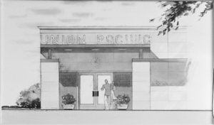 Film transparency of an architectural drawing, Nevada, circa 1930s-1940s