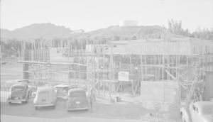 Film transparency of a building in Boulder City, Nevada, circa 1930s-1940s