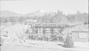 Film transparency of a building in Boulder City, Nevada, circa 1942 - late 1940s
