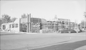 Film transparency of a general view of Boulder City, Nevada, circa 1930s-1940s