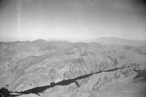 Film transparency showing an aerial view of Hoover Dam, circa 1930s