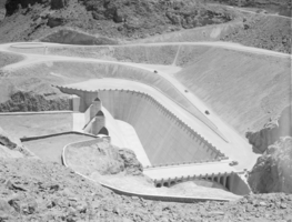 Film transparency of cars near Hoover Dam, circa late 1930s