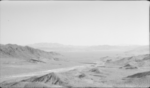 Film transparency of a highway near Hoover Dam, circa 1930s