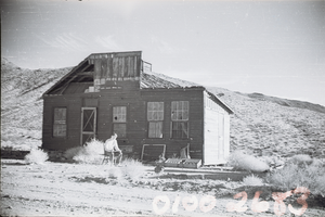 Film transparency showing a house in White Hills, Arizona, circa 1930s-1940s