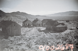 Film transparency showing houses in White Hills, Arizona, circa 1930s-1940s