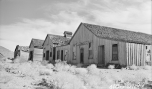 Film transparency showing houses in White Hills, Arizona, circa 1930s-1940s