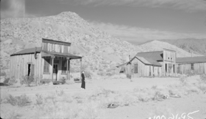 Film transparency showing houses in White Hills, Arizona, circa 1930s-1940s