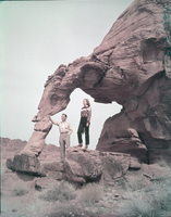 Film transparency of people at the Valley of Fire, Nevada, circa late 1930s-1950s