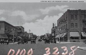 Film transparency of Fremont Street, Las Vegas, circa 1930s