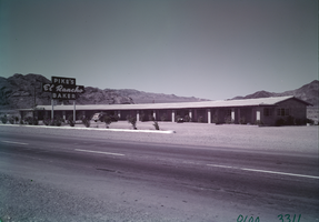 Film transparency of Pike's El Rancho Motel, Baker, California, circa 1940s