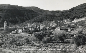 Postcard showing Scotty's Castle in Death Valley, California, circa 1930s to 1950s