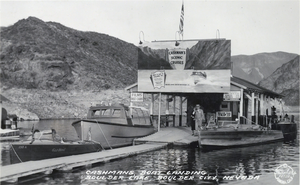 Postcard of Cashman's boat, Boulder City, circa 1930s
