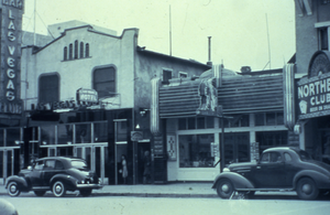 Slide of clubs and a hotel on Fremont Street, Las Vegas, circa 1930s