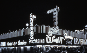 Slide of the Las Vegas Club's neon signs, Las Vegas, circa 1960s-1970s