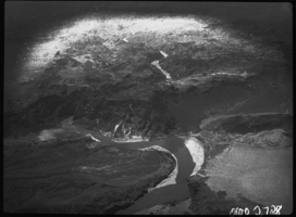 Film transparency of an aerial view of the Colorado River, circa 1930s