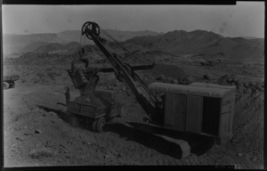 Film transparency of a steam shovel, circa 1930s