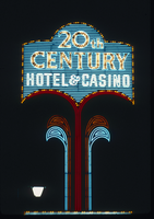 Slide of the neon sign for the Twentieth Century Hotel and Casino, Las Vegas, 1986