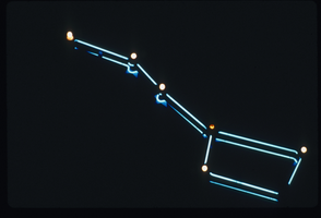Slide of a neon sign shaped like the Big Dipper, Las Vegas, circa 1980s