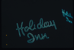 Slide of Holiday Inn neon sign, Las Vegas, circa 1980s