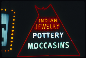 Slide of a neon tepee, Las Vegas, circa 1980s