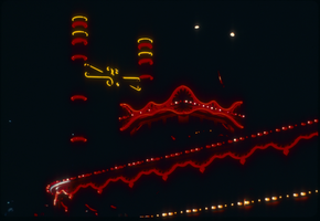 Slide of neon lights for Showboat Hotel, Las Vegas, circa 1980s