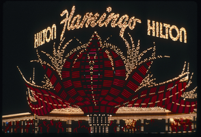 Slide of the Flamingo Hilton sign, Las Vegas, 1986