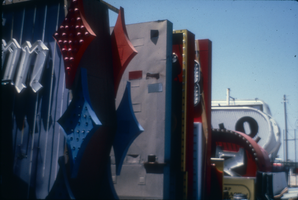 Slide of the Young Electric Sign Company (YESCO) sign graveyard, Las Vegas, 1986