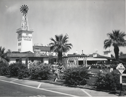 Photograph of two women posing near the back of the El Rancho Vegas, Las Vegas, circa 1950s