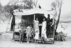 Slide of a family in Boulder City, Nevada, circa early 1930s