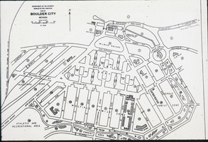 Slide of an architecural drawing of Boulder City, Nevada, circa February 1931