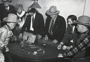 Photograph of the men at the Apache Casino, Las Vegas, circa 1930s-1940s