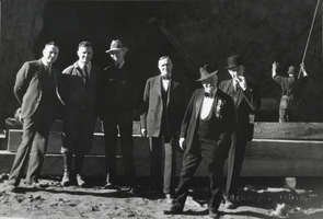 Photograph of men at the Hoover Dam site, circa early 1930s
