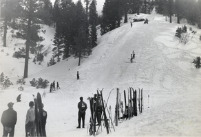 Photograph of people near at Kyle Canyon, Nevada, circa 1930s-1940s