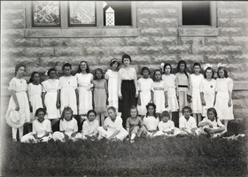 Photograph of Ada Lake's Sunday school class, Las Vegas, circa 1917