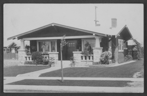 Postcard of the Stocker Family home in Los Angeles, California, circa 1900-1910