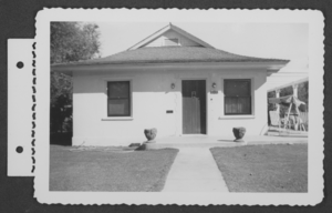 Black-and-white photograph of the Stocker residence, Las Vegas, Nevada, August 13, 1947